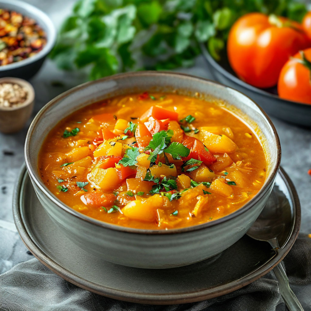 Чечевичный суп с овощами